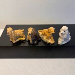 Wade Whimsies miniature ceramic dog figurines. Vintage. Collectible